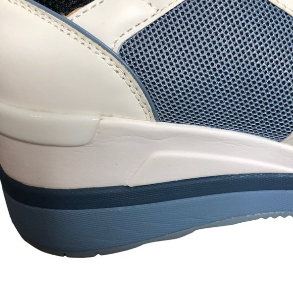 Michael Kors Wedge Trainer Womens 9M Blue White Sneakers Athletic Workout Shoes - Picture 12 of 16